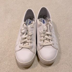 Keds white platform sneakers